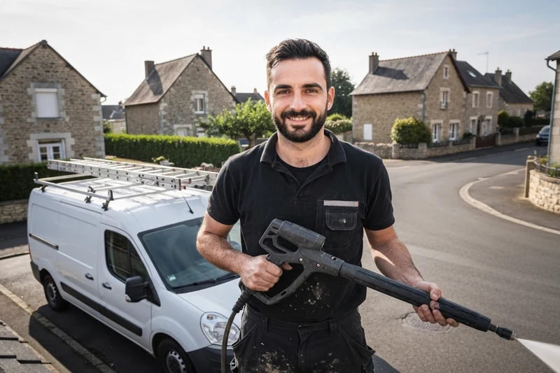 Équipe nettoyage toiture Seine-Maritime — artisans sur chantier à Le Havre